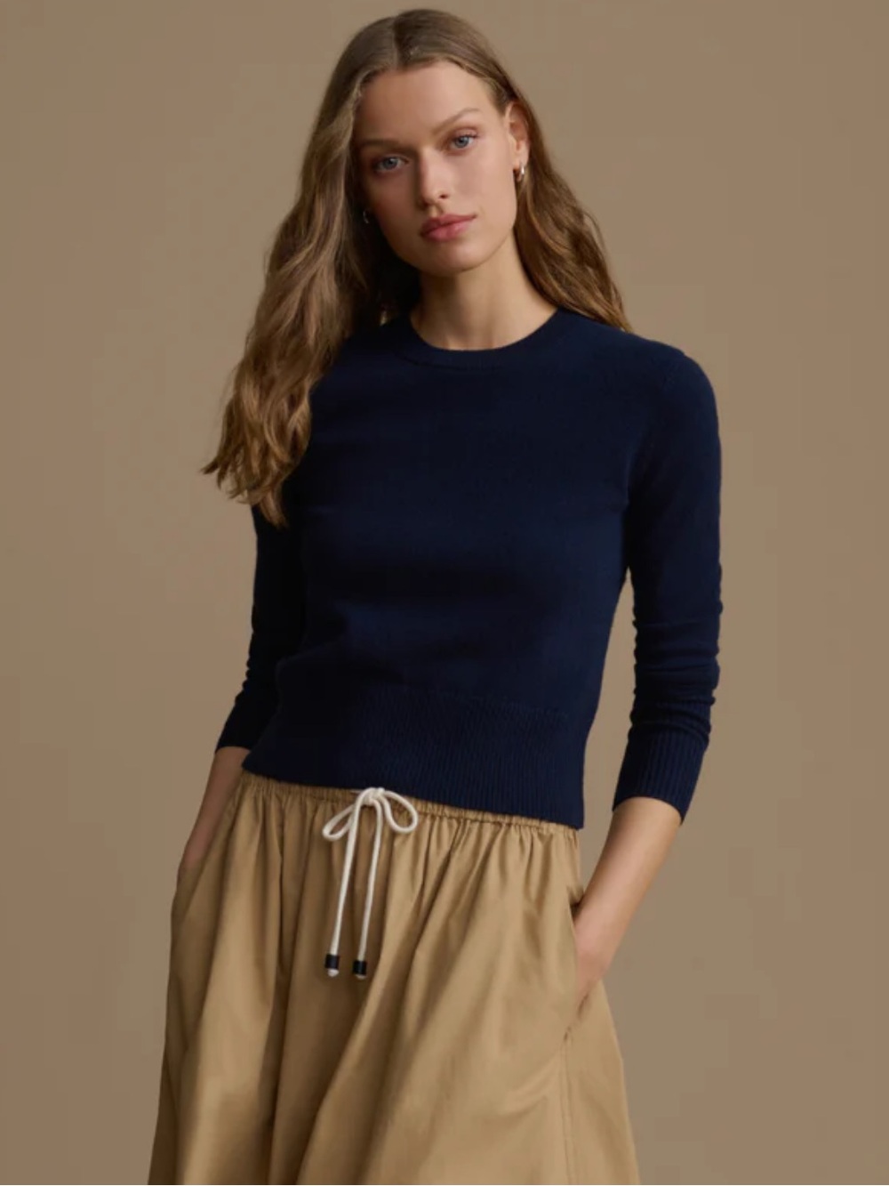Jenni Kayne Navy Leni Cashmere Crewneck Sweater - Picture 2 of 5